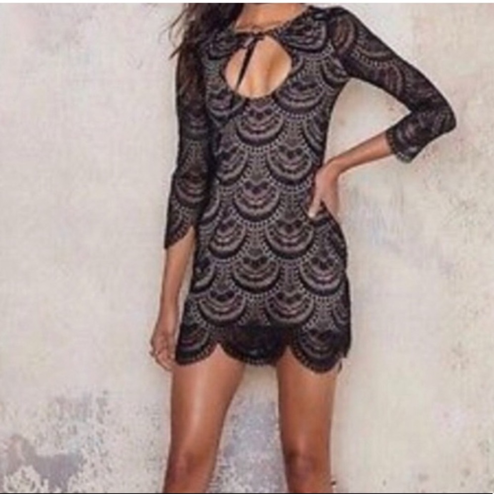 For Love & Lemons Lace Rosalita Lace Mini Dress